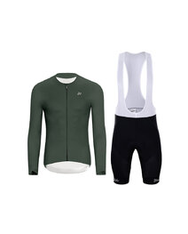 HOLOKOLO Cycling long sleeve jersey and bibtights - ELEVATE - black/green